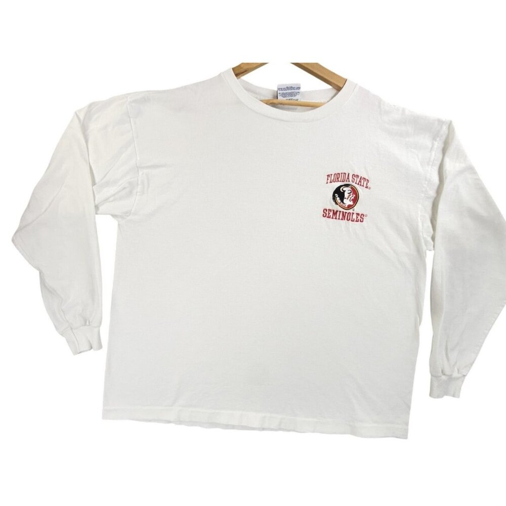 Logo Athletic White Long Sleeve Florida State Seminoles Tee